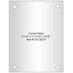 Kit de 2 Verres Trempés Convexes - 150 mm x 210 mm - 4 Percements