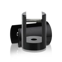 Fixation Murale en Drapeau en Aluminium Noir pour Support Percé Epaisseur du Support 19 mm