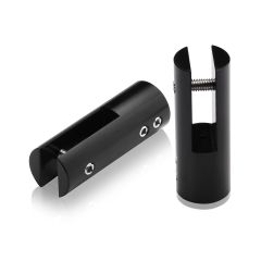 Pince de Fixation en Aluminium Anodisé Noir pour Signalétique Suspendue pour Support de 6.4 mm
