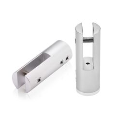 Pince de Fixation en Aluminium Anodisé Naturel pour Signalétique Suspendue pour Support de 6.4 mm