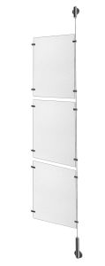 Kit Complet pour Extension De Signalétique Mur/Mur avec 3 Plaques en Plexi pour format A4
