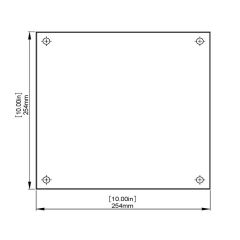 Verre Trempé Plat - 254 mm x 254 mm - 4 Percements