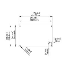 Verre Trempé Plat - 281 mm x 433 mm - 4 Percements