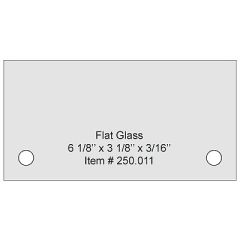 Verre Trempé Plat - 155 mm x 80 mm - 2 Percements Coté Long