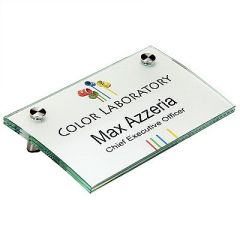 Kit Complet de Signalétique à Poser - Dimension : 170 mm x 100 mm Angle 30° (Verre Incurvé)