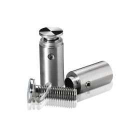 Fixation Murale avec Entretoise - Tête Ultra Plate - Inox Premium Brossé - ∅ 14 mm - Entretoise : 25 mm