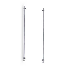 Support Mural avec Tige en Aluminium - ∅ 10 mm - Anodisé Naturel diam - Longueur : 90 cm et Pince pour plaques jusqu'à 10 mm (kit de 2)