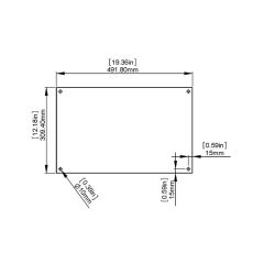 Kit 2 Verres Trempés Plats - 492 mm x 310 mm - 4 Percements