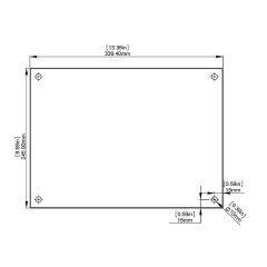 Kit 2 Verres Trempés Plats - 340 mm x 246 mm - 4 Percements