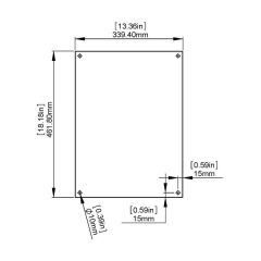 Kit 2 Verres Trempés Plats - 340 mm x 462 mm - 4 Percements