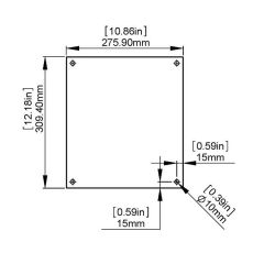 Kit de 2 Verres Trempés Plats - 276 mm x 310 mm - 4 Percements