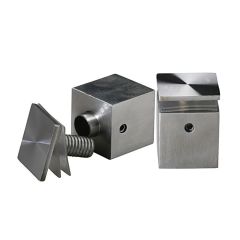 Fixation Murale avec Entretoise Carrée - Inox #304 Brossé - □ 22 mm - Entretoise : 22 mm