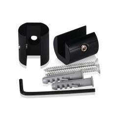 Kit de 2 Fixations Murales en Drapeau sans Perçage du Support en Aluminium - ∅ 22 mm - Epaisseur du Support 10 mm