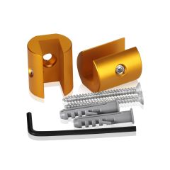 Kit de 2 Fixations Murales en Drapeau sans Perçage du Support en Aluminium - ∅ 22 mm - Epaisseur du Support 10 mm