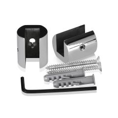 Kit de 2 Fixations Murales en Drapeau sans Perçage du Support en Inox Premium - ∅ 22 mm - Epaisseur du Support : 10 mm