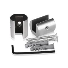 Kit de 2 Fixations Murales en Drapeau sans Perçage du Support en Inox Premium - ∅ 22 mm - Epaisseur du Support : 10 mm