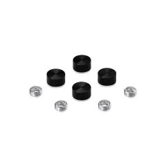 Kit de 4 Cache Vis - ∅ 12 mm en Aluminium Anodisé Noir