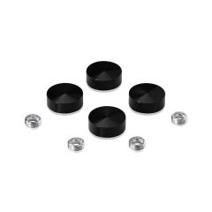 Kit de 4 Cache Vis - ∅ 18 mm en Aluminium Anodisé Noir