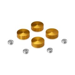 Kit de 4 Cache Vis - ∅ 18 mm en Aluminium Anodisé Doré