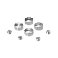 Kit de 4 Cache Vis - ∅ 16 mm en Aluminium Anodisé Brillant