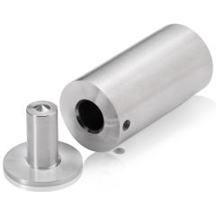 Fixation Murale avec Entretoise pour Plaques en Verre - Tête Plate - Inox Premium Brossé - ∅ 25 mm - Entretoise : 50 mm