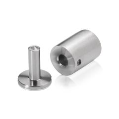 Fixation Murale avec Entretoise pour Plaques en Verre - Tête Plate - Inox Premium Brossé - ∅ 19 mm - Entretoise : 25 mm