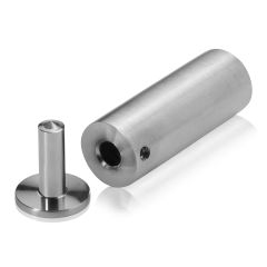 Fixation Murale avec Entretoise pour Plaques en Verre - Tête Plate - Inox Premium Brossé - ∅ 19 mm - Entretoise : 50 mm