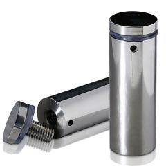 Fixation Murale avec Entretoise - Inox #304 Poli - Inviolable - ∅ 25 mm - Entretoise : 65 mm