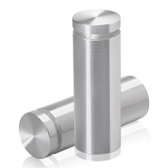 Fixation Murale avec Entretoise - Aluminium Anodisé Argent Brillant - Tête Sécurisée - ∅ 25 mm - Entretoise : 65 mm