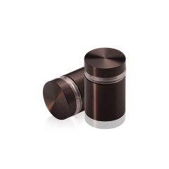 Fixation Murale avec Entretoise - Aluminium Anodisé Bronze - Tête Sécurisée - ∅ 19 mm - Entretoise : 20 mm