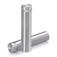 Fixation Murale avec Entretoise - Aluminium Anodisé Argent Brillant - Tête Sécurisée - ∅ 16 mm - Entretoise : 65 mm